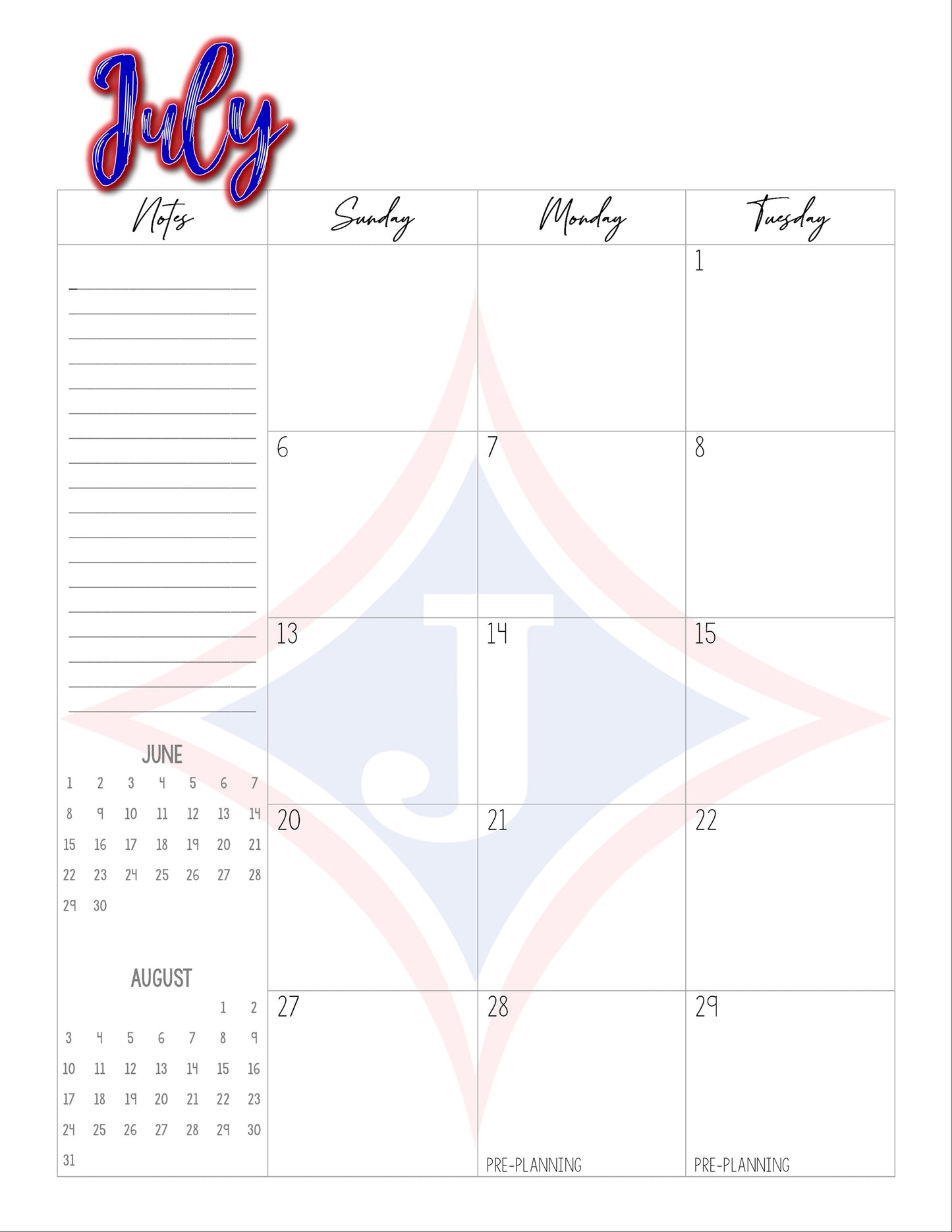 Jefferson City Schools Planner with Lined Pages