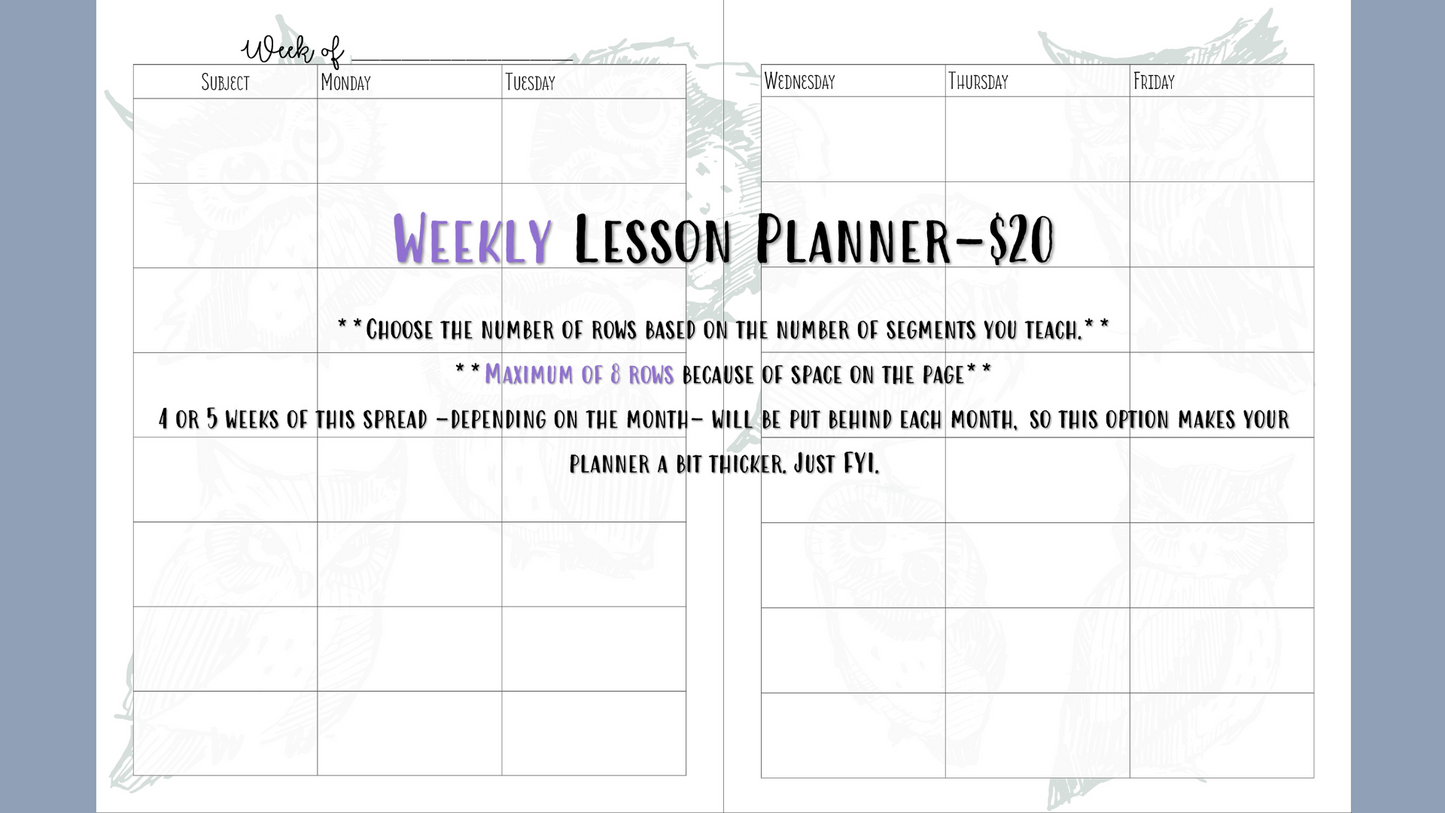 Perfectly Planned by ATD Basic Planner - Theme: Owls