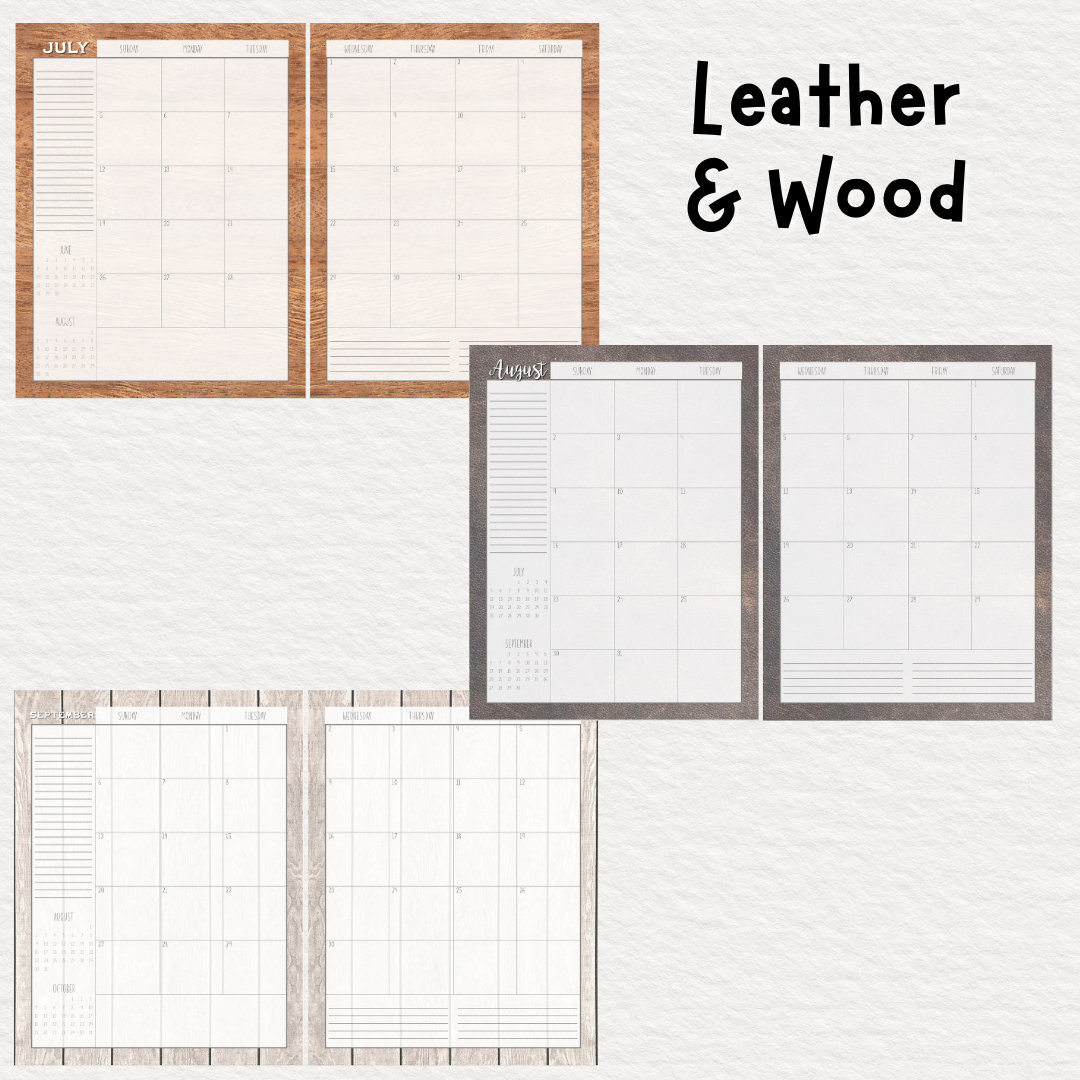 Perfectly Planned by ATD Basic Planner - Theme: Leather & Wood