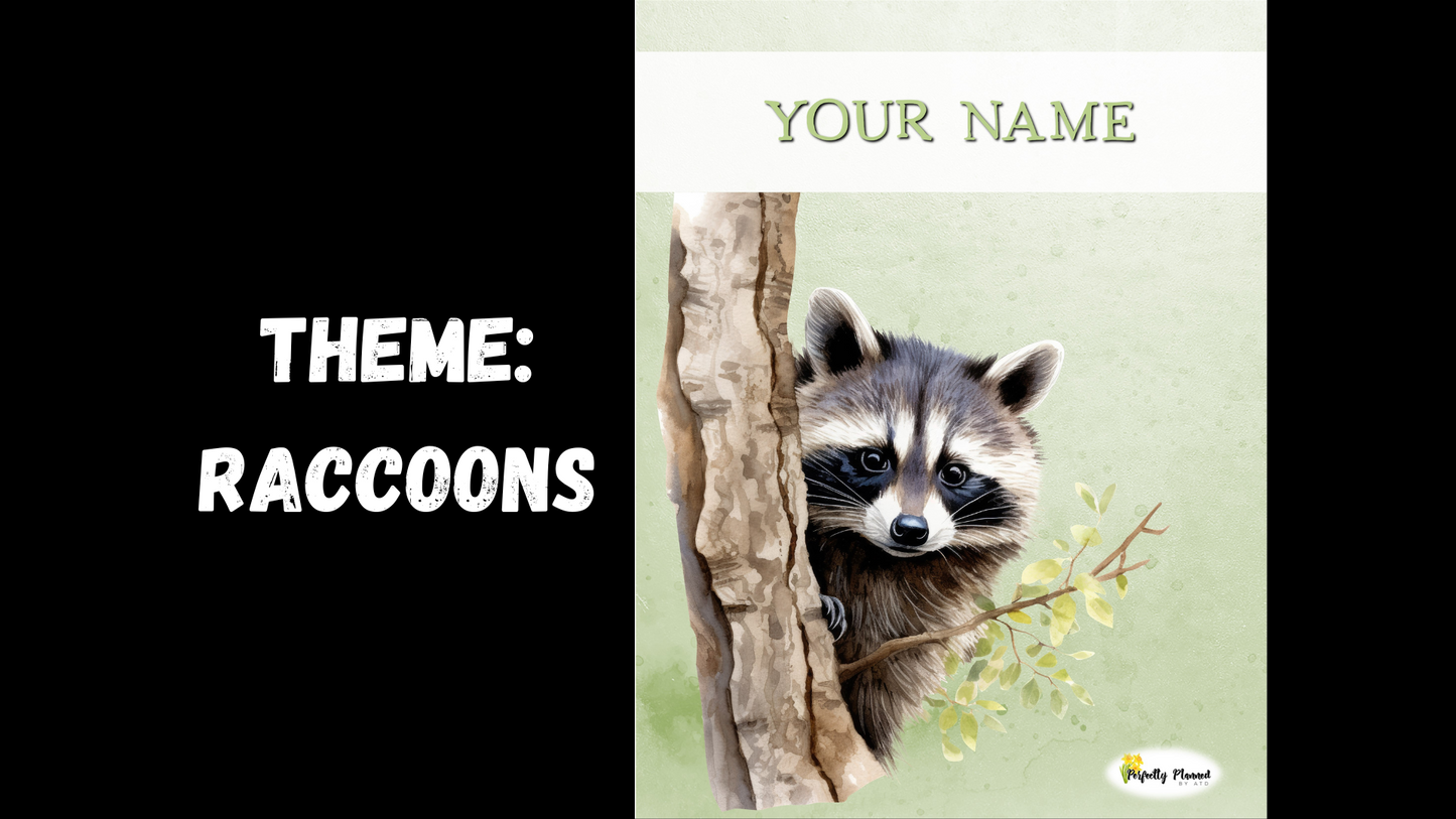 Perfectly Planned by ATD Basic Planner - Theme: Raccoons