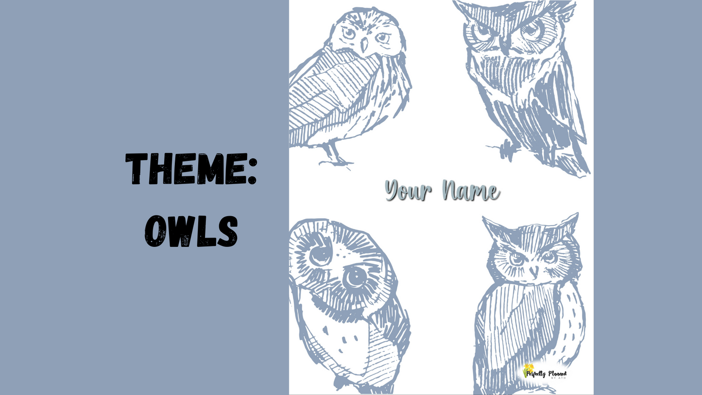 Perfectly Planned by ATD Basic Planner - Theme: Owls