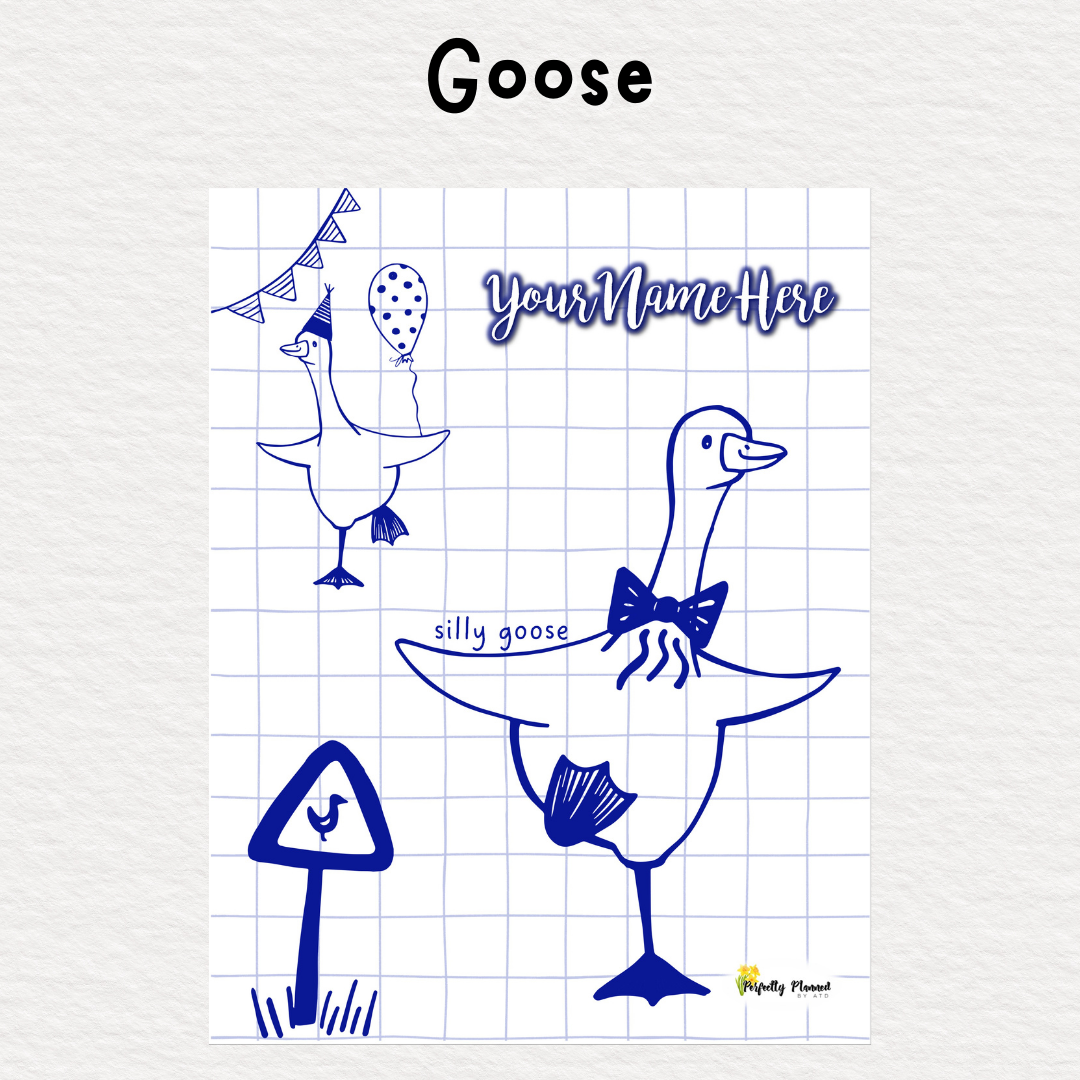 Perfectly Planned by ATD Basic Planner - Theme: Goose on the Loose