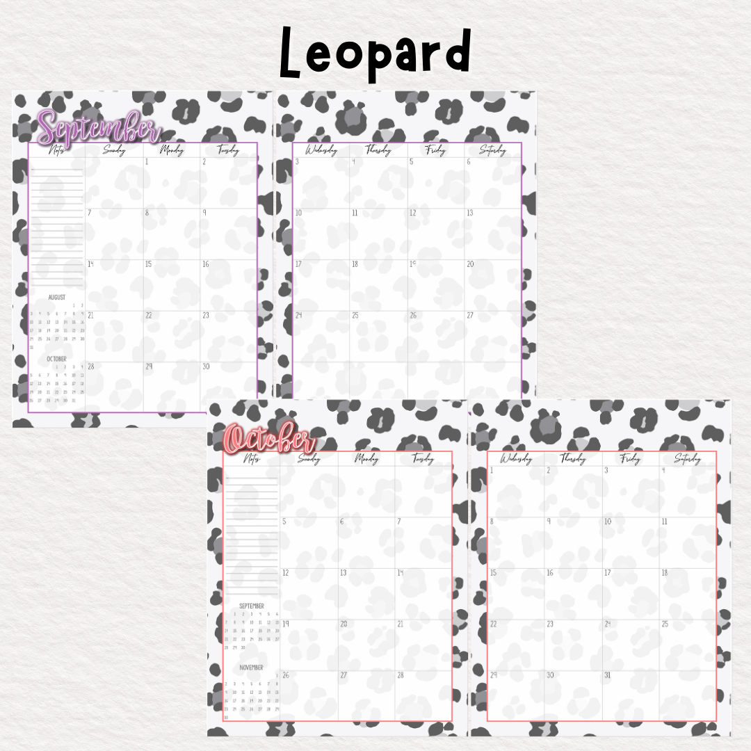 Perfectly Planned by ATD Basic Planner - Theme: Leopard