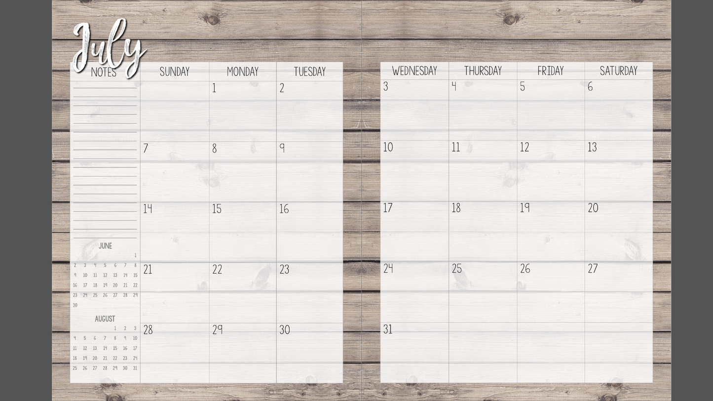 Perfectly Planned by ATD Basic Planner - Theme: Barnwood