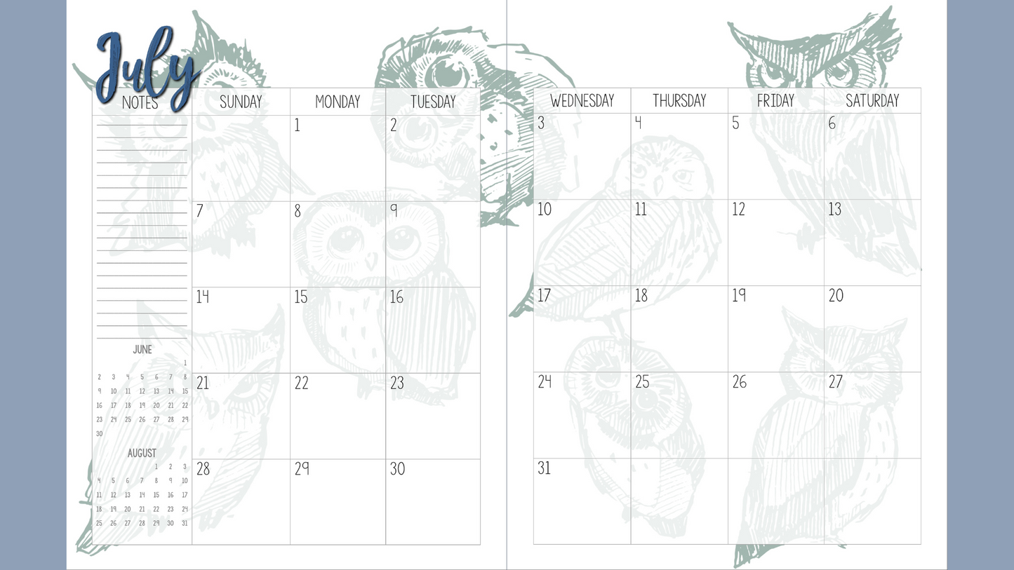 Perfectly Planned by ATD Basic Planner - Theme: Owls