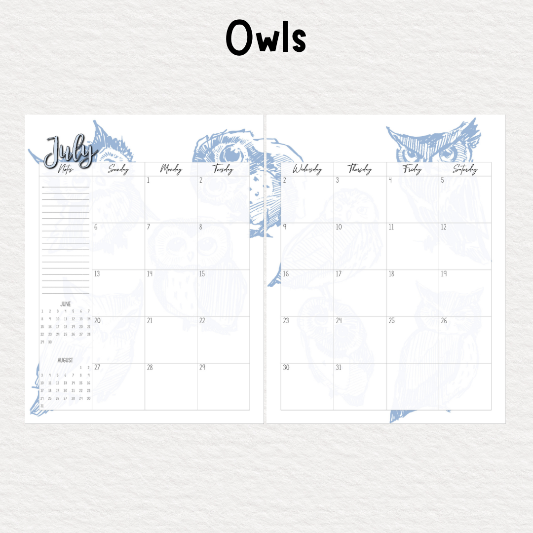 Perfectly Planned by ATD Basic Planner - Theme: Owls