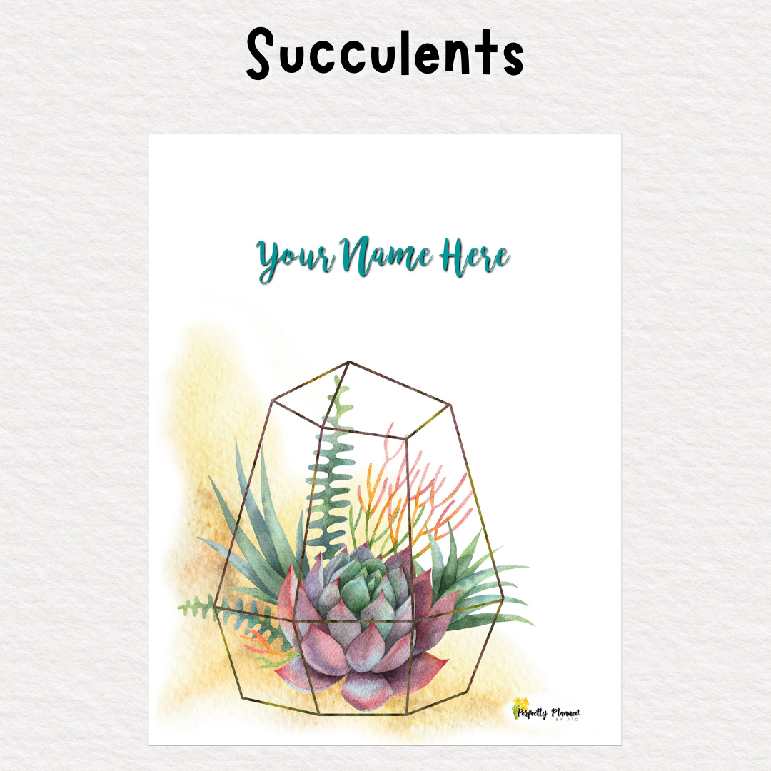 Perfectly Planned by ATD Basic Planner - Theme: Succulents