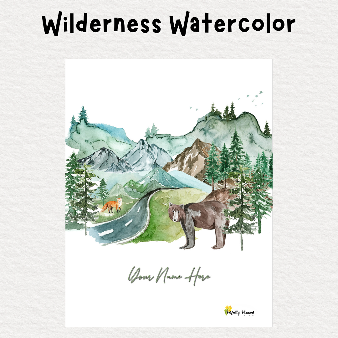 Perfectly Planned by ATD Basic Planner - Theme: Wilderness Watercolor