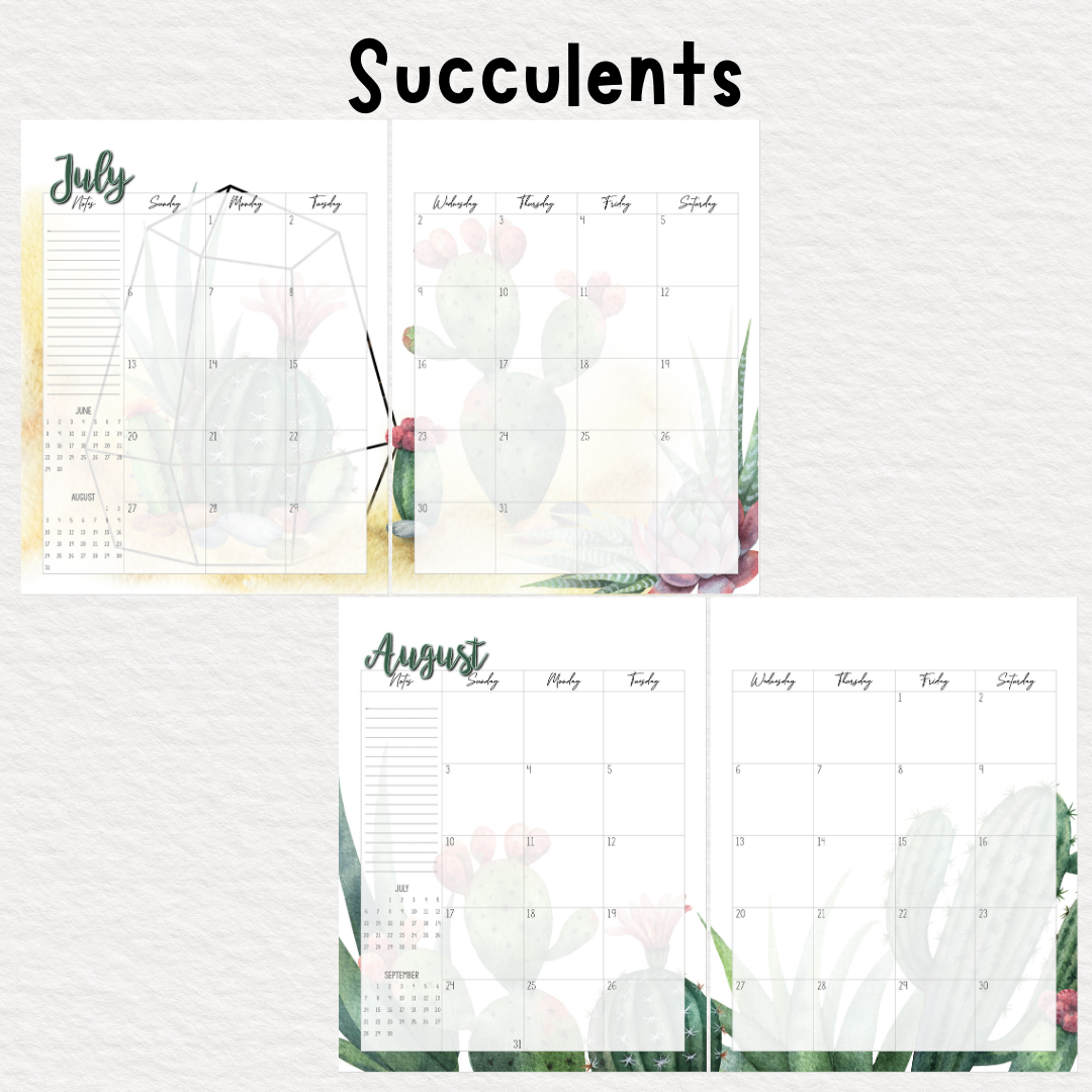 Perfectly Planned by ATD Basic Planner - Theme: Succulents