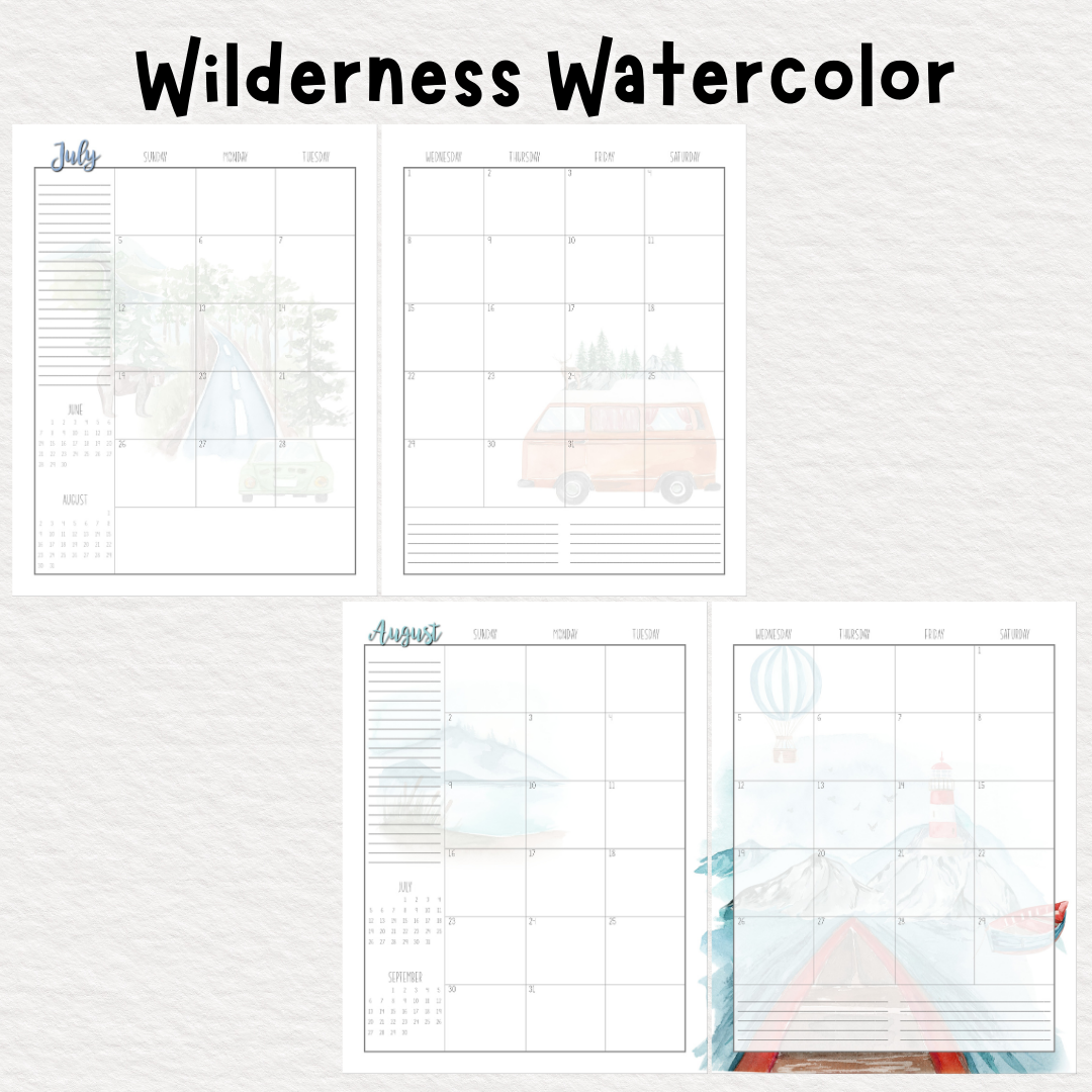 Perfectly Planned by ATD Basic Planner - Theme: Wilderness Watercolor