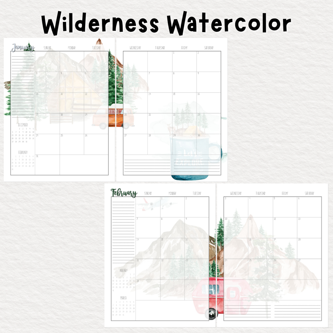Perfectly Planned by ATD Basic Planner - Theme: Wilderness Watercolor