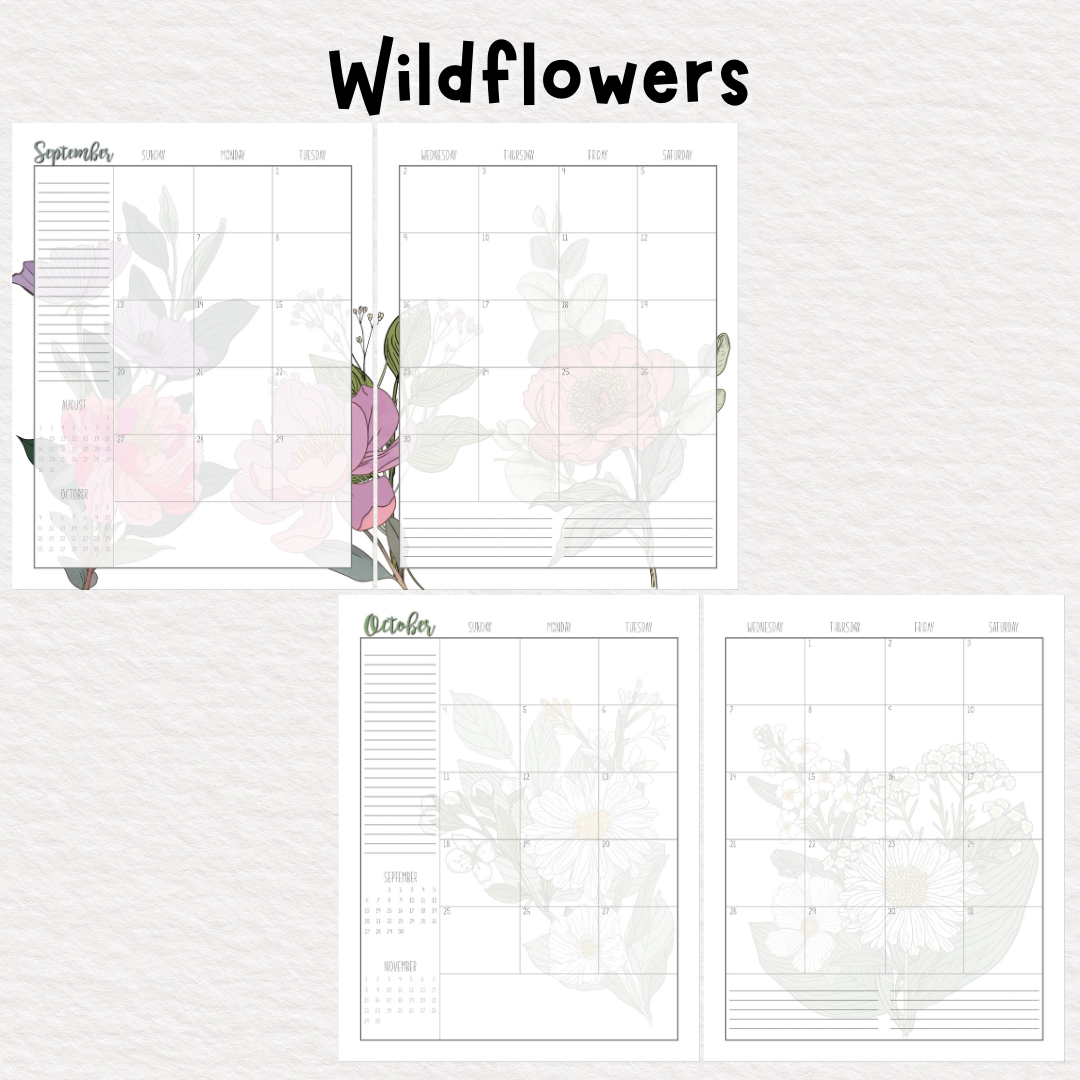 Perfectly Planned by ATD Basic Planner - Theme: Wildlflowers