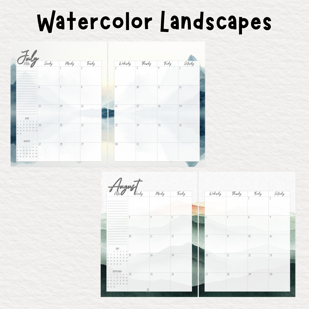 Perfectly Planned by ATD Basic Planner - Theme: Watercolor Landscape