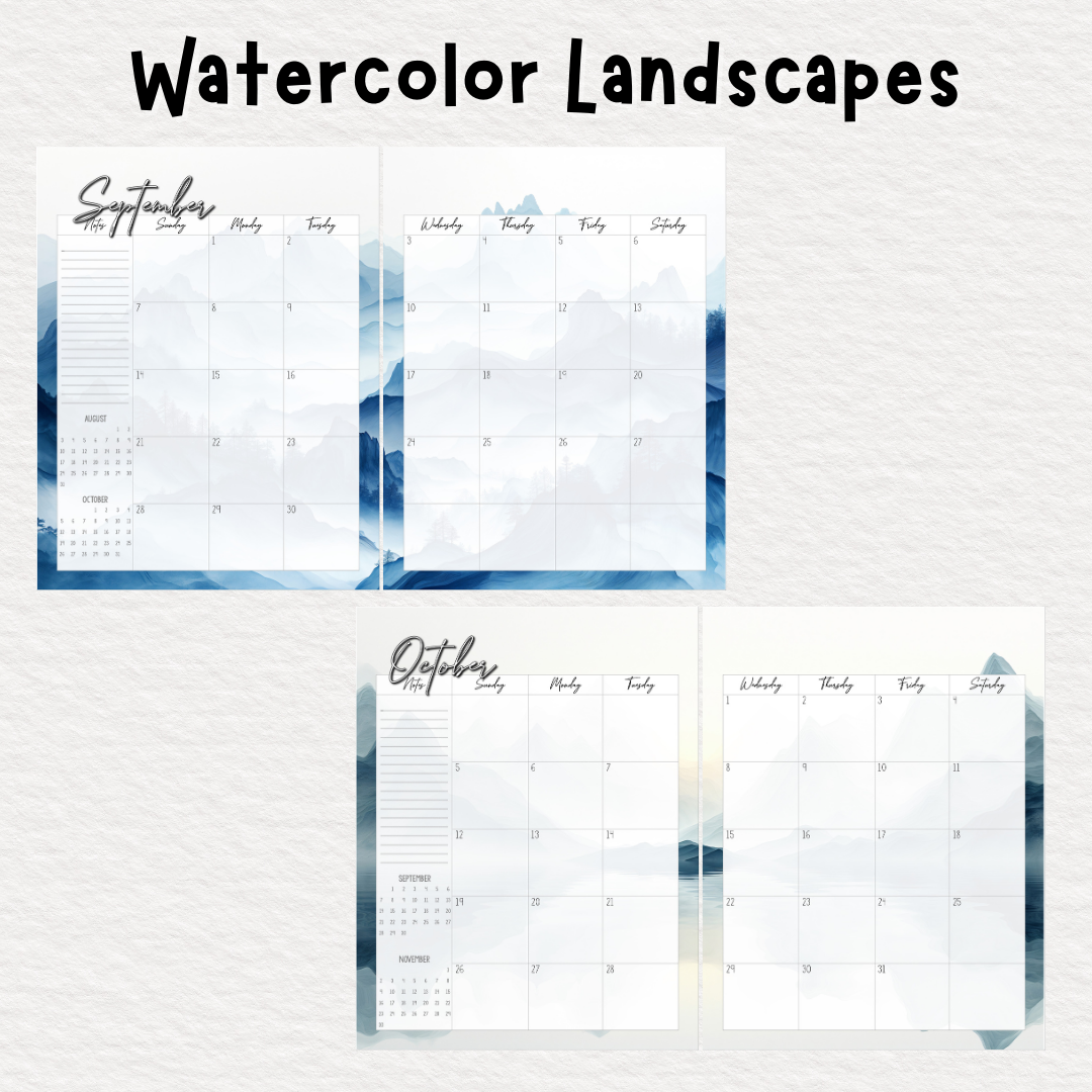 Perfectly Planned by ATD Basic Planner - Theme: Watercolor Landscape