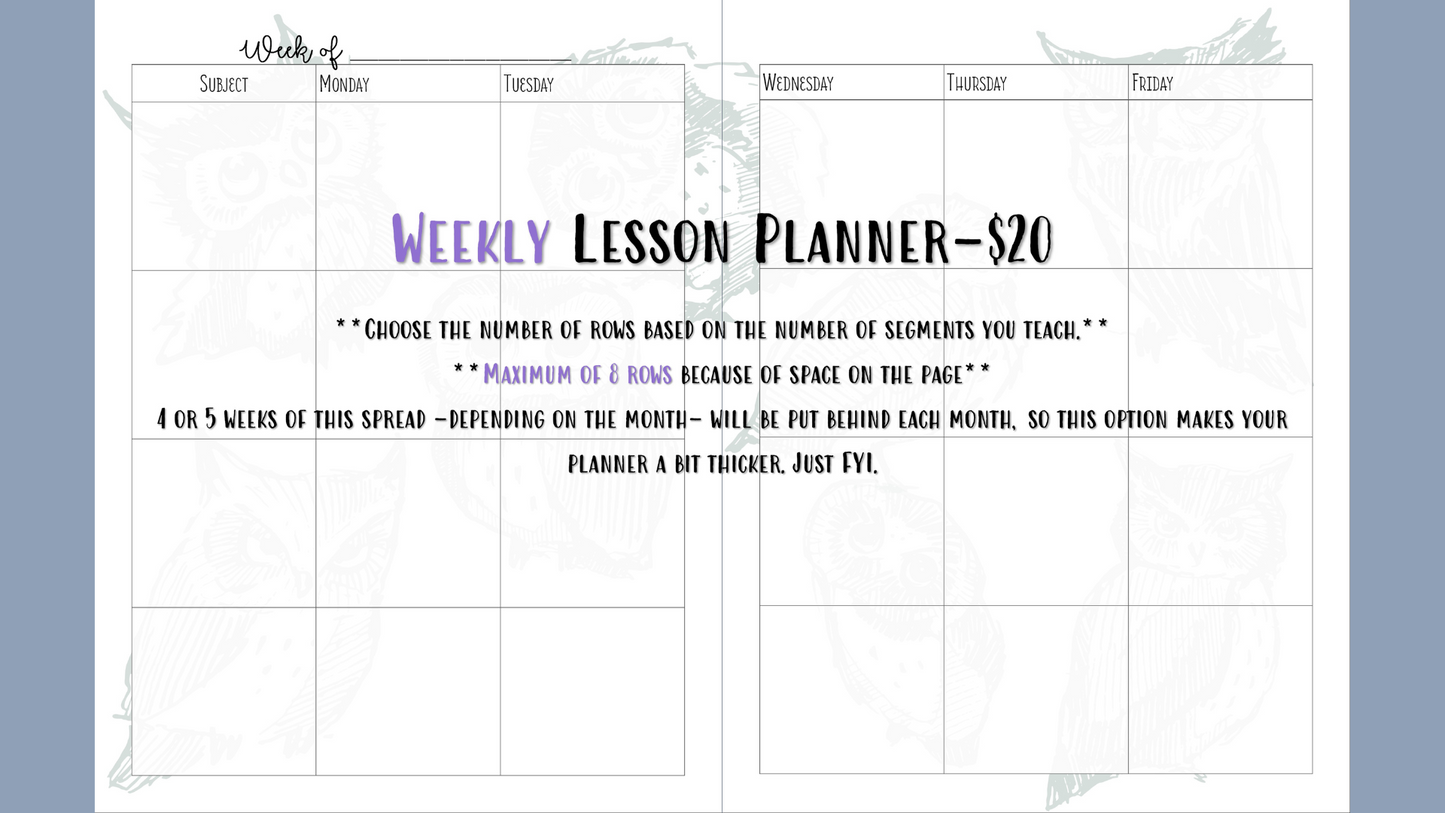 Perfectly Planned by ATD Basic Planner - Theme: Owls