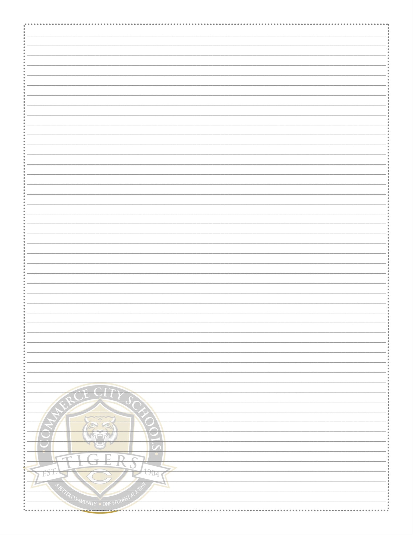 Commerce City Schools Planner with Lined Pages