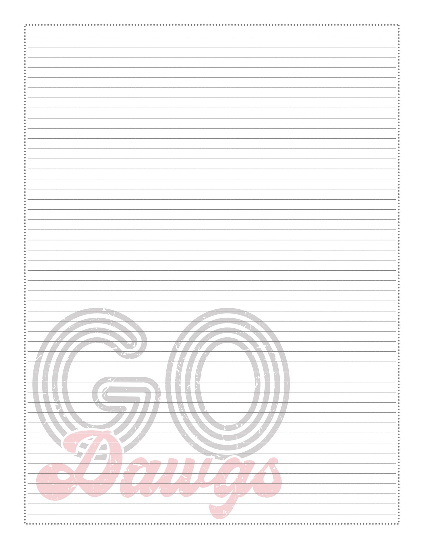 Black & White Go Dawgs Planner with Lined Pages